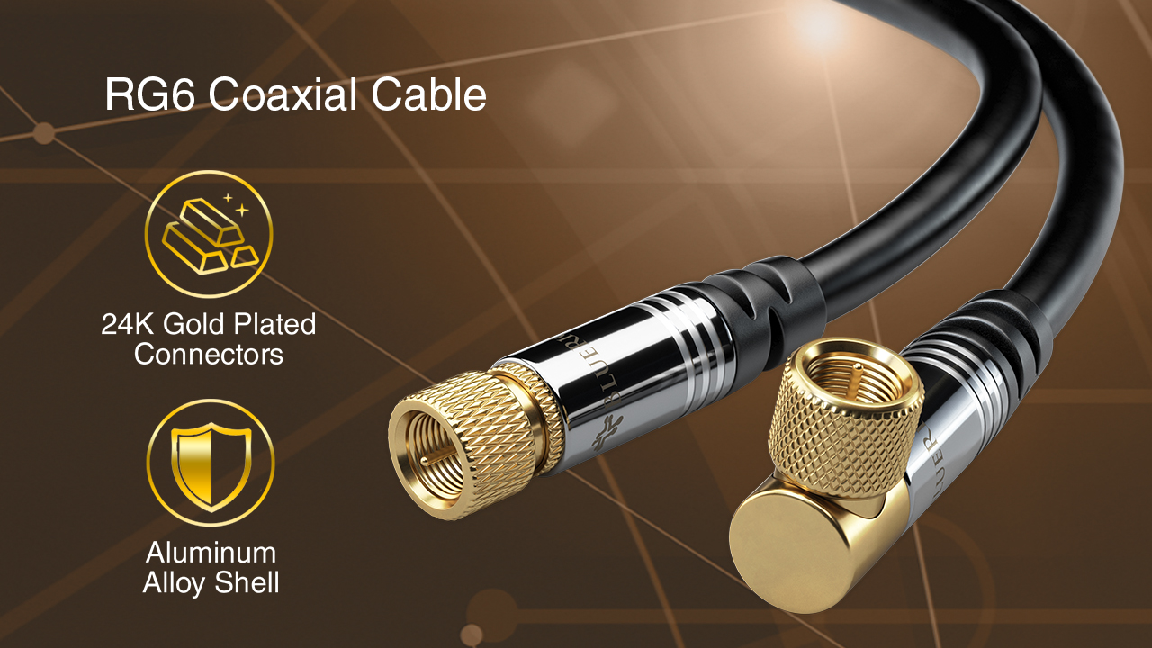 Amazon.com: BlueRigger RG6 Coaxial Cable (15FT, 90° Angled to