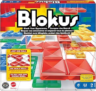 Mattel Games Blokus Spiel, Brettspiel für die Familie, Strategiespiel, für 2-4 Spieler, Gesellschaftsspiel, ab 7 Jahren, BJV44