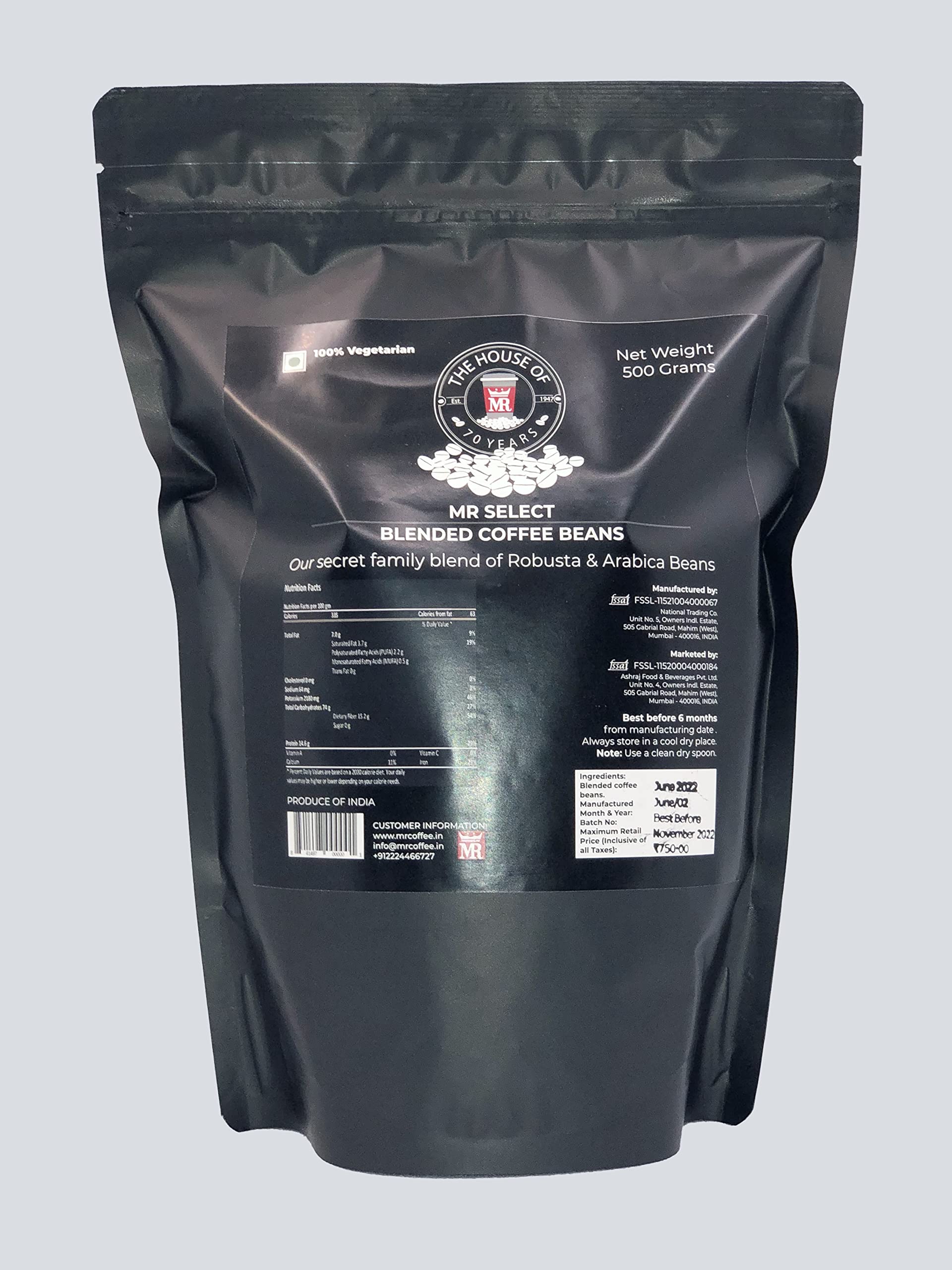 Mr Select Roasted Coffee Beans 500g