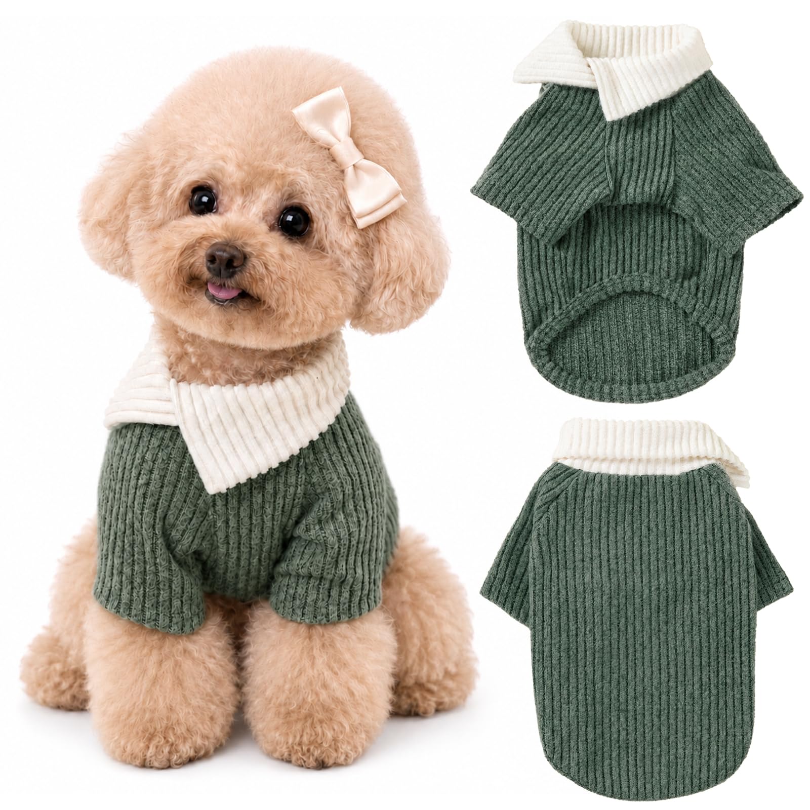 Yaopelky Dog Sweatshirt for Small Medium Dogs, Green, XL (9-13.5kg)