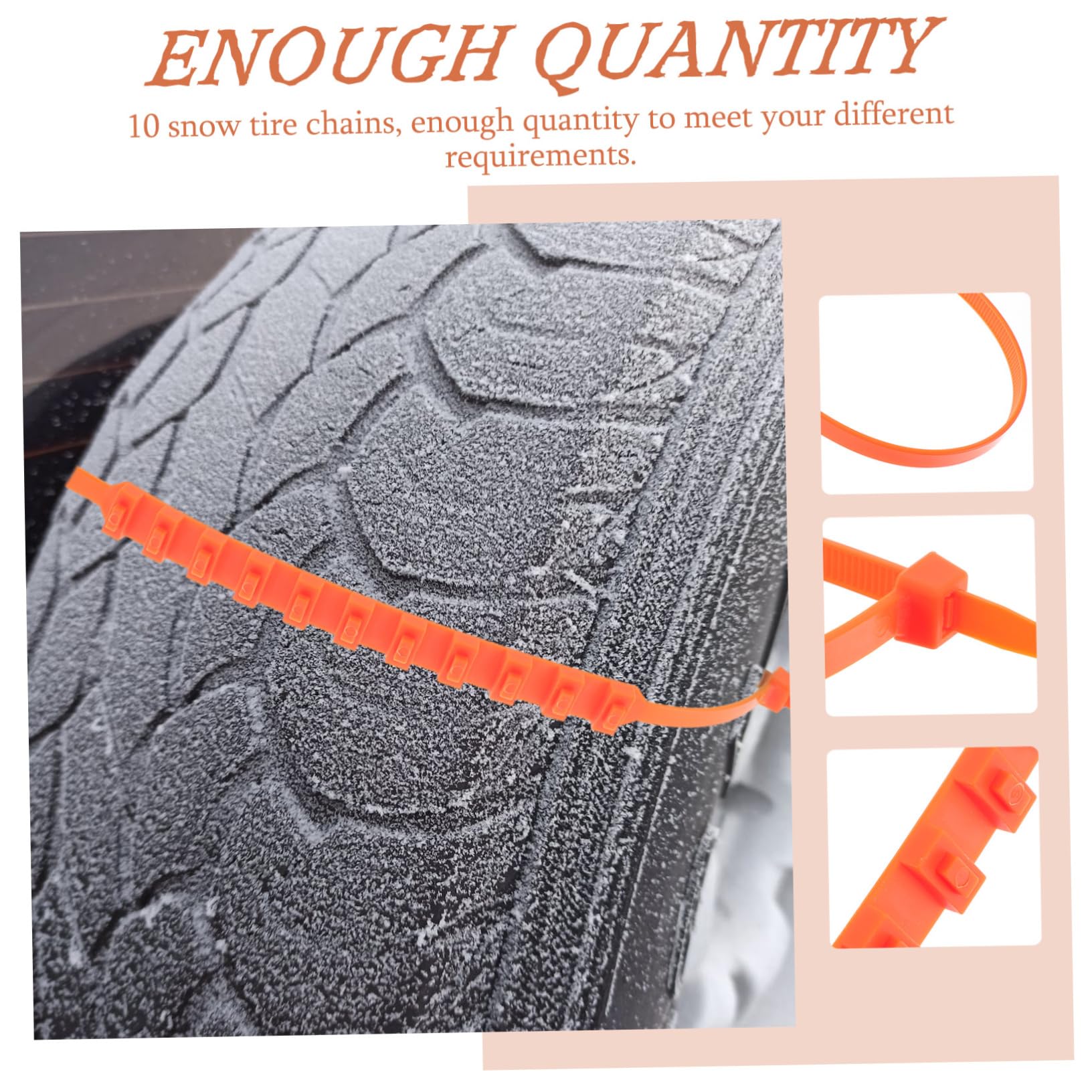 PRETYZOOM 1 Set of 10pcs Tire Chain Car Emergency Anti-skid Security Chain Mud Belt Long Lasting
