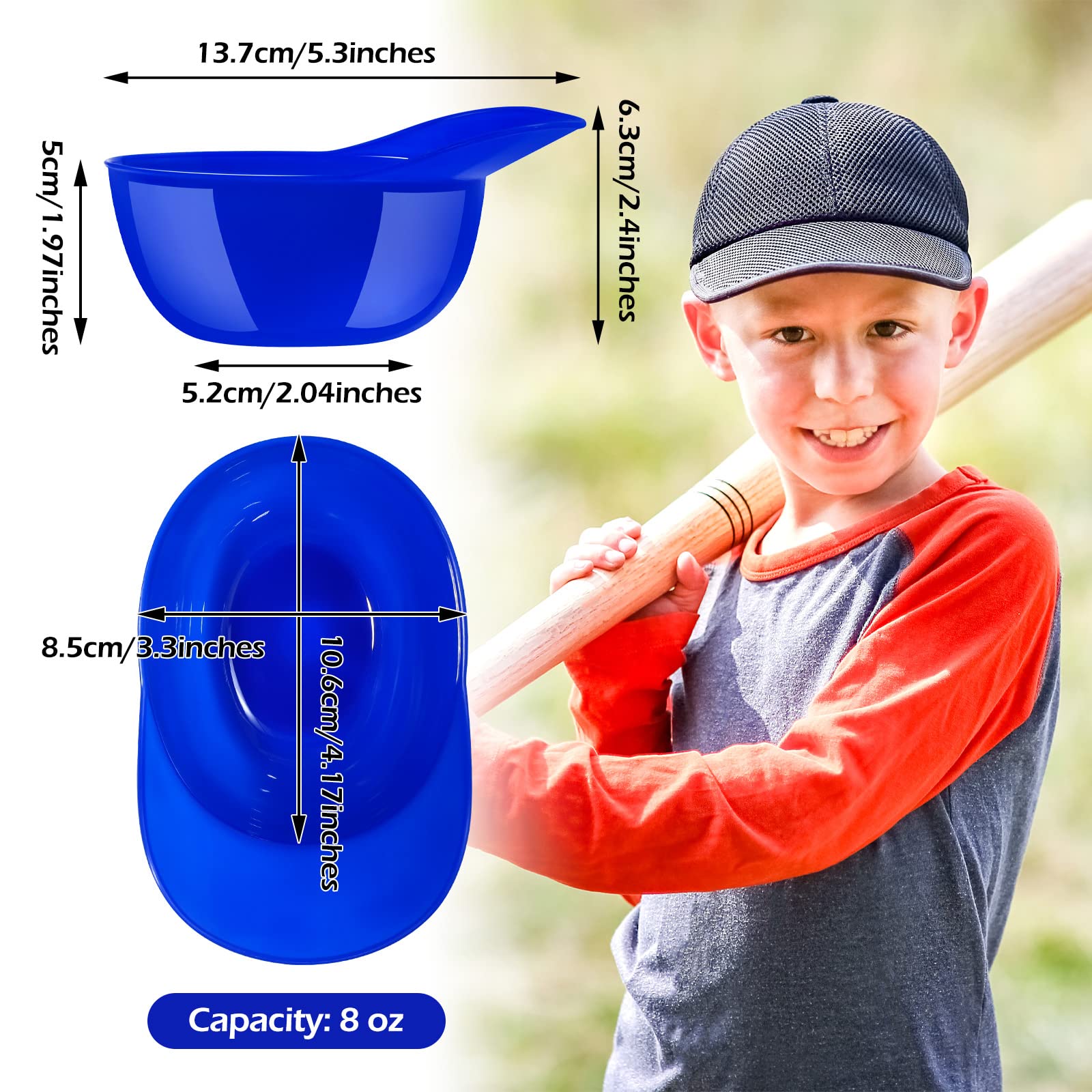 Zephiconn Mini Baseball Helmet Ice Cream Bowls With Spoons - Party Snack Cups For Birthday & Events