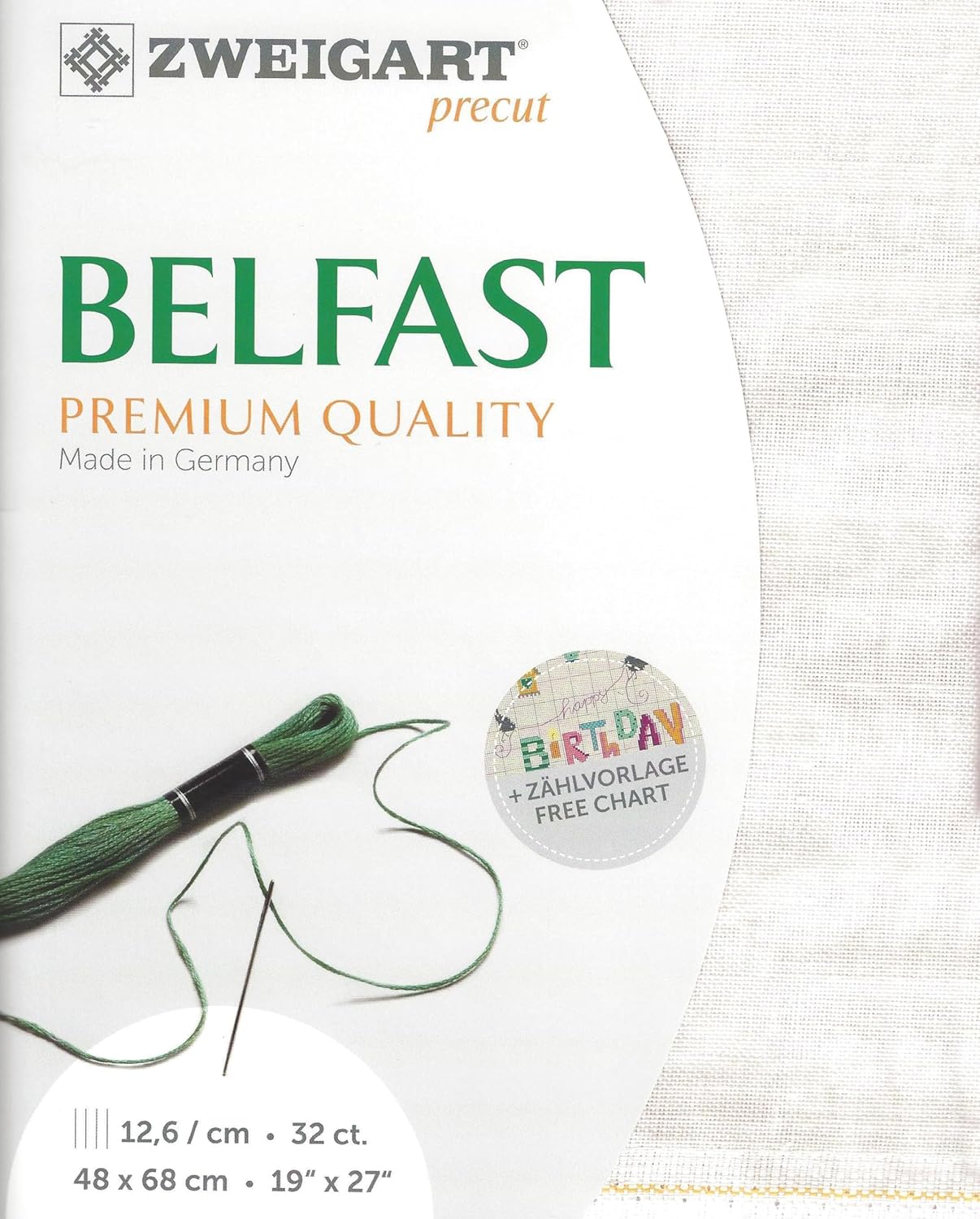 Wizardi Belfast 32 Count Antique Ivory 3609/233. Needlework Canvas, Cross-Stitch Fabric, Embroidery Cloth, Needlepoint Canvas. 100% Linen. Precut Zweigart