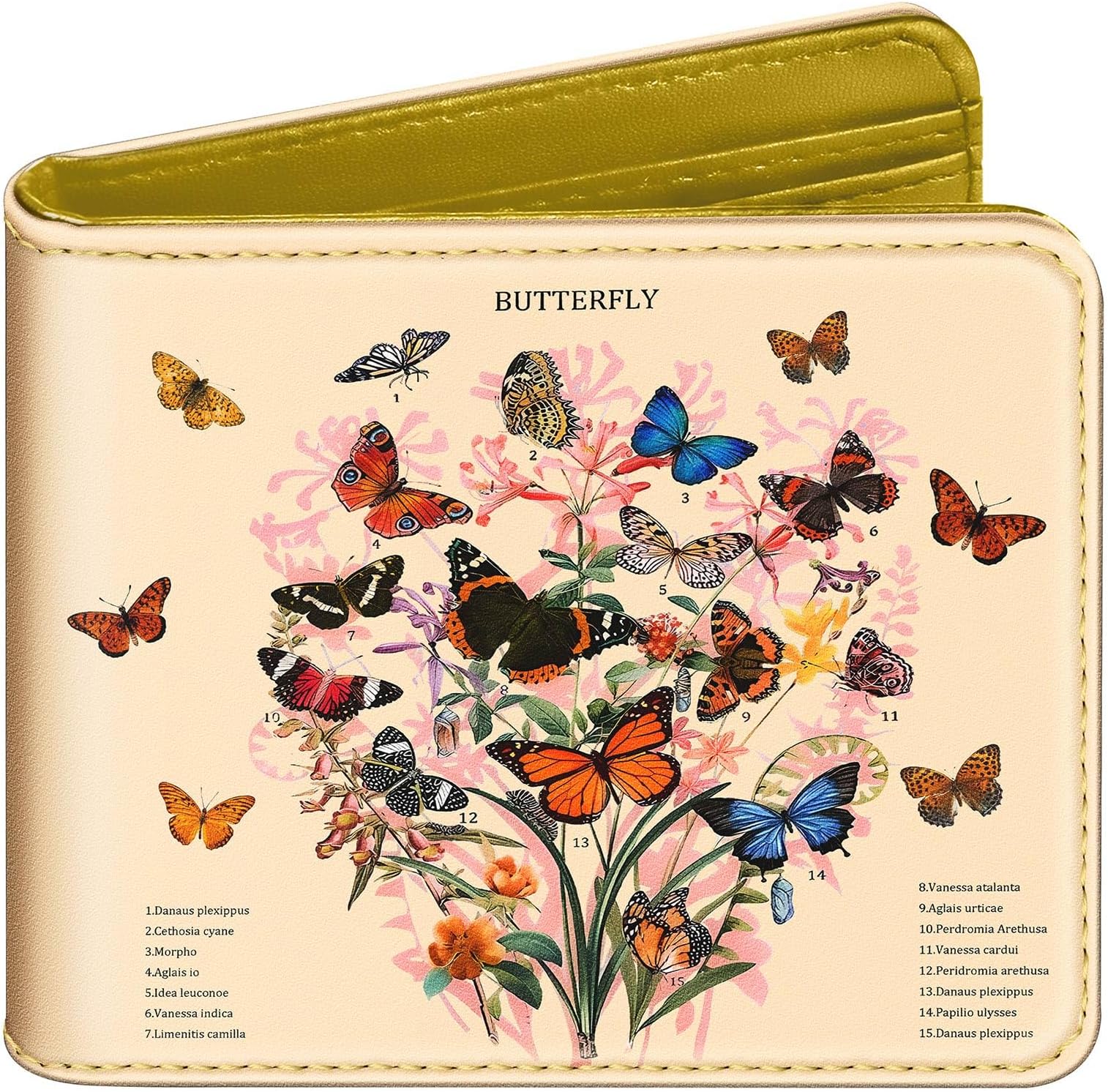 BistupGirls Wallet Cute Leather Bifold Wallet Butterfly for Women Teen Girls Girly Pretty Flower Credit Card Cash Id Holder Rfid Blocking Floral Bi Fold Small Wallets With Coin Pocket Slim Kawaii