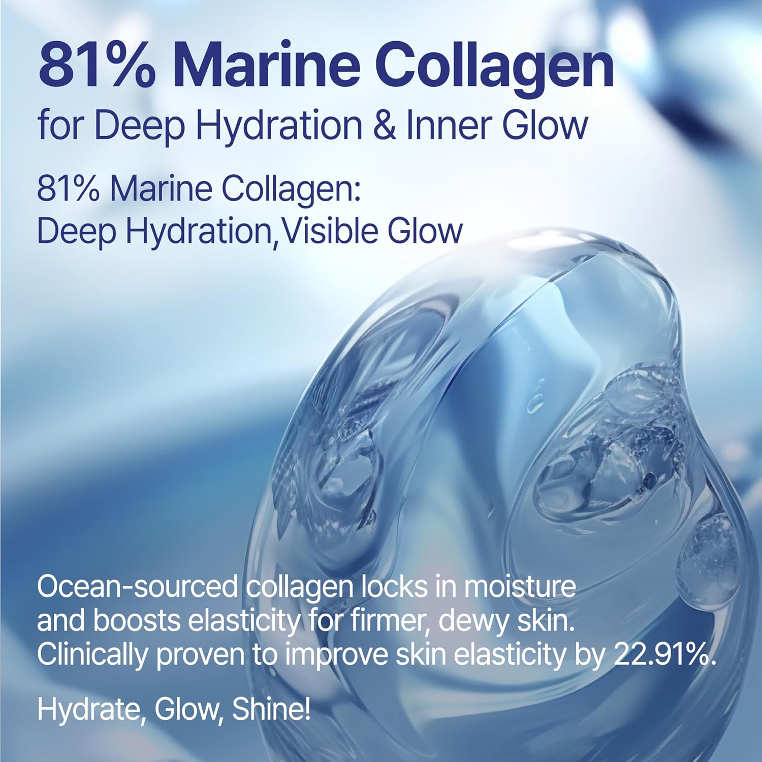 ASIS-TOBE Marine Collagen 81 Serum - Skin Firming and Radiance - Korean Hydrating Face Serum with 81% Low Molecular Hydrolyzed Collagen, Hyaluronic Acid and Niacinamide, 1.69 Fl Oz