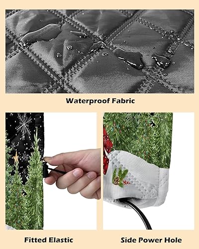 Miniatura 5 de Fundas navideñas para aire acondicionado para interiores, muñeco de nieve de Navidad, árbol de Navidad, copo de nieve, pájaro, negro, aislamiento