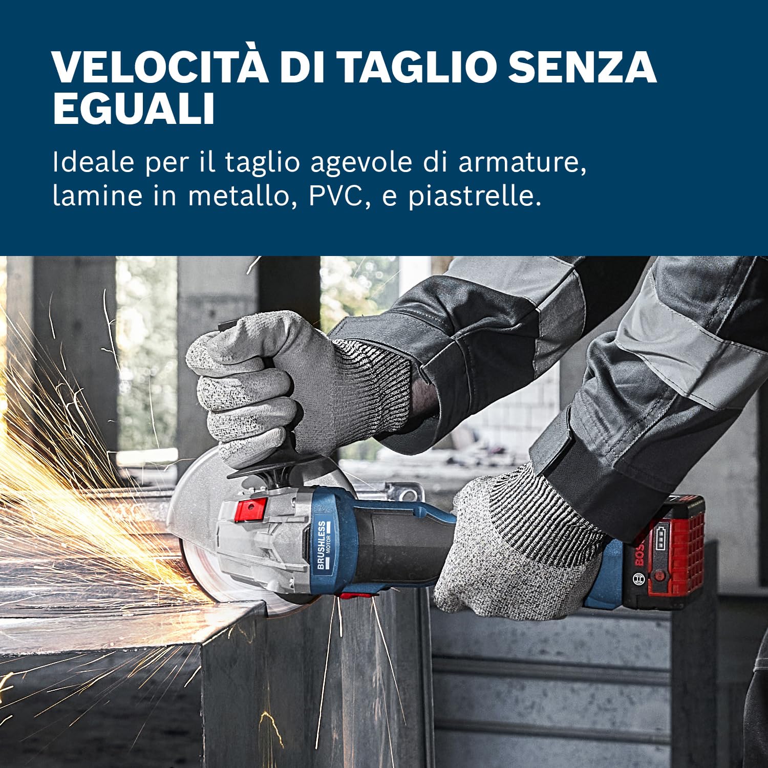 Bosch Professional 18V System Smerigliatrice angolare a batteria GWS 18V-8 (diametro disco 125 mm, senza batteria/caricabatteria)