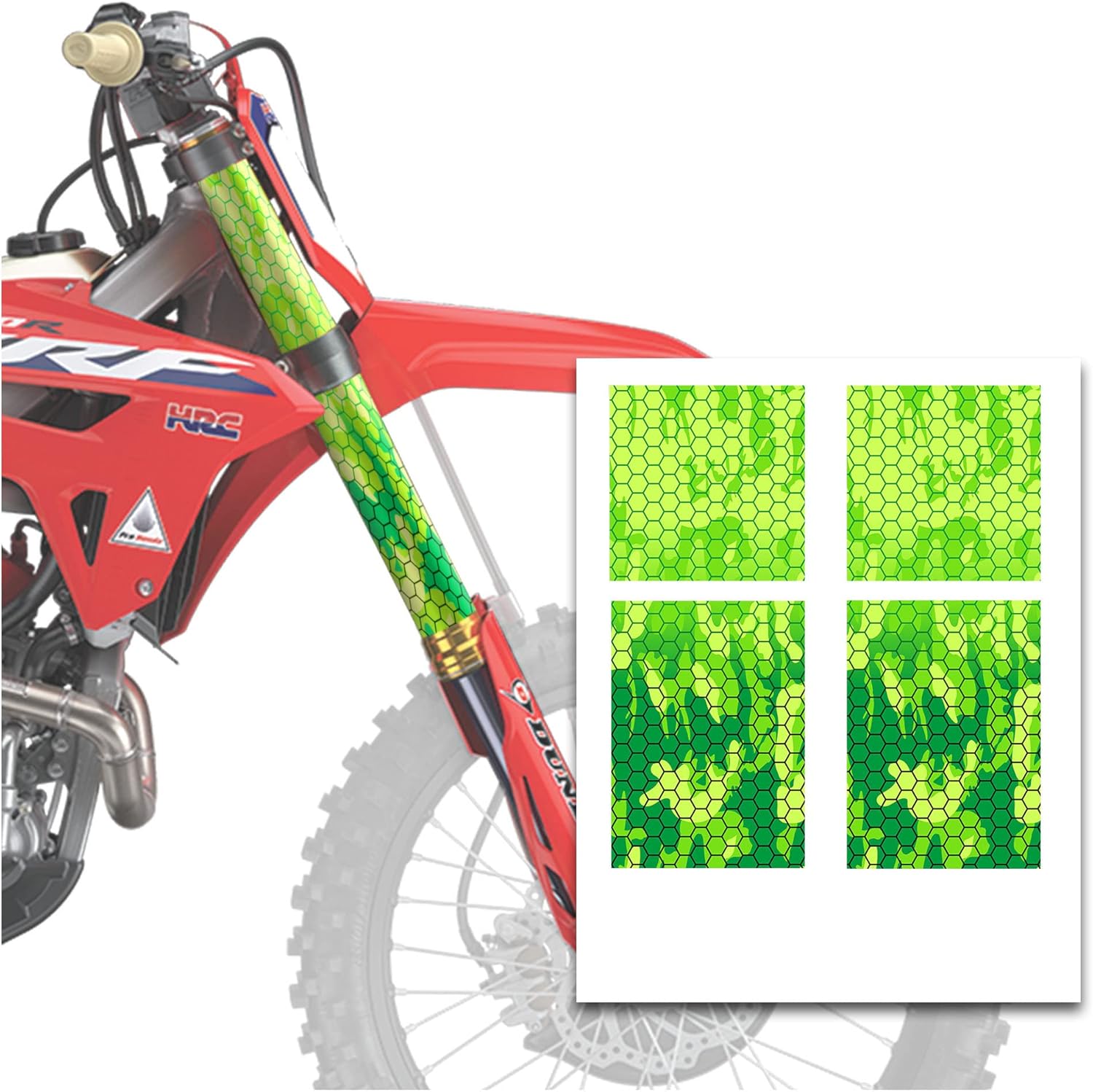 MC MOTOPARTS Front Fork Tube Wrap Vinyl Graphics Decal FK35 Compatible with MX Dirt Bike WR250R/X RMX450Z KX250X KX450X