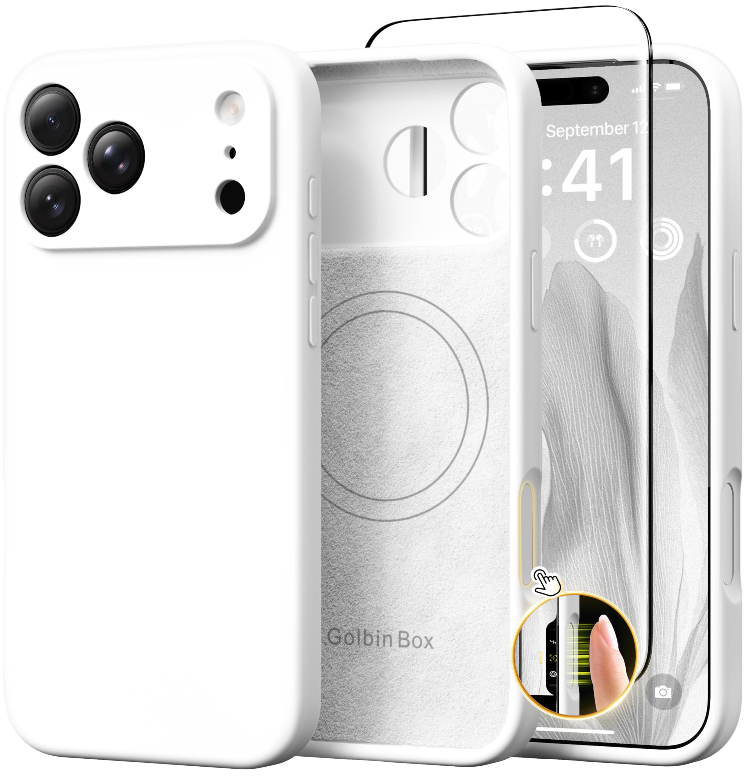 GolbinBox Magnetic for iPhone 18 Pro Max Case/17 Pro Max Case, White