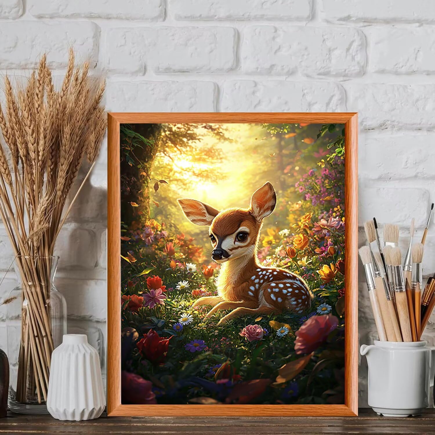 WEISHIWE Dipingere con i Numeri Adulti Cervo animale, 80x100cm s-193 | Paint by Numbers Kit con Pennelli e Acrilico Pigmento, Fai da te Olio La Pittura di Numeri Kit, Decora la Casa, senza Cornice