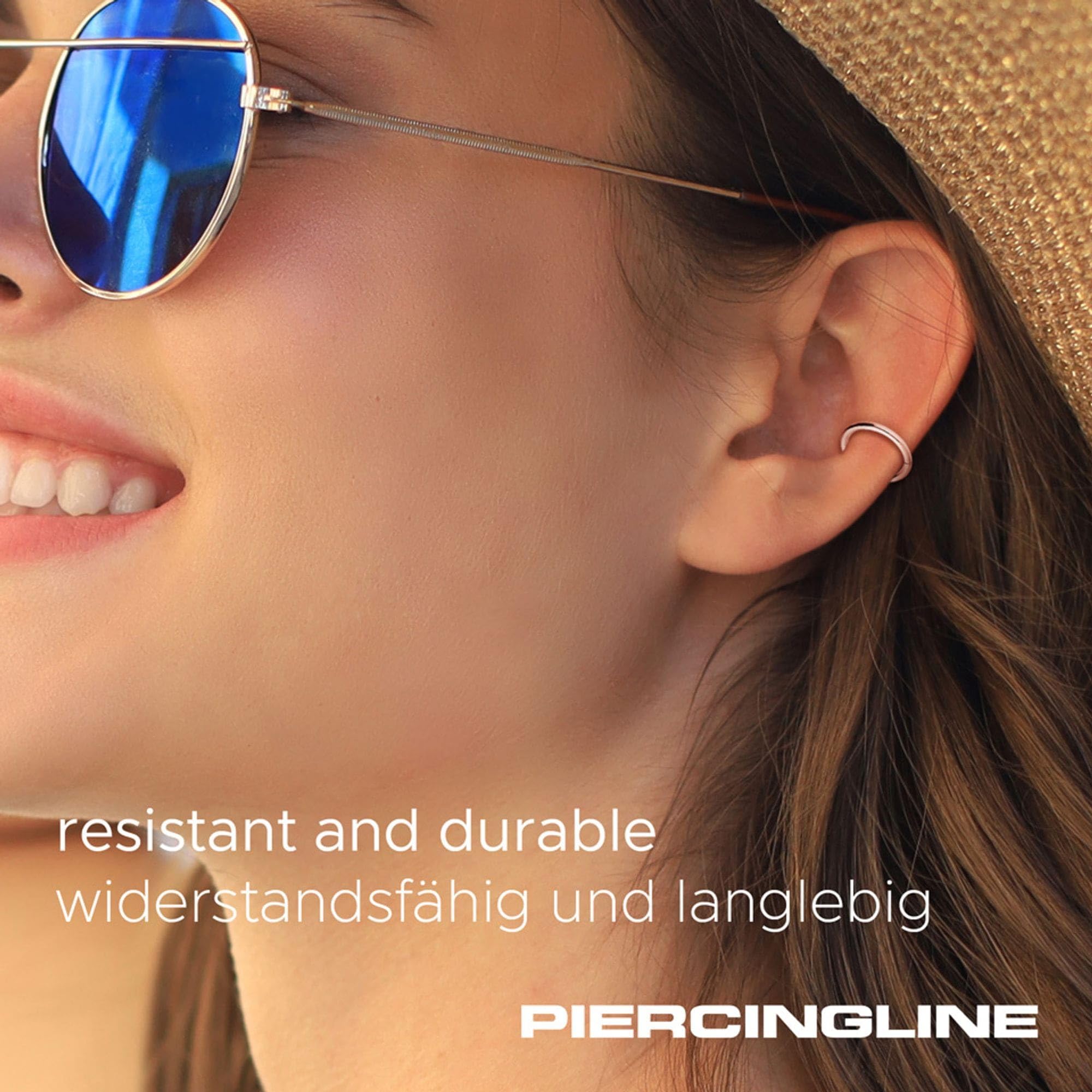 PIERCINGLINE Segmentring Clicker aus Chirurgenstahl - Piercing Ring in Gold, Silber, Rose, Schwarz oder Blau - für Nase, Septum, Ohr, Helix oder Tragus