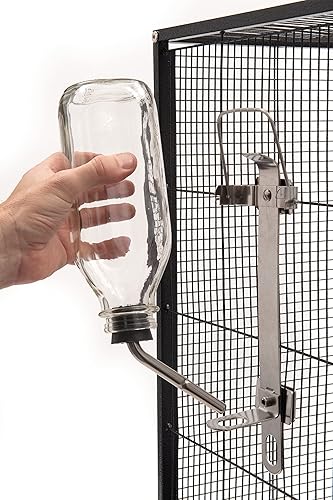 Miniatura 9 de Lixit Botellas de agua de vidrio de lujo resistentes para pájaros, perros y animales pequeños. (tubo grande de 32 onzas)