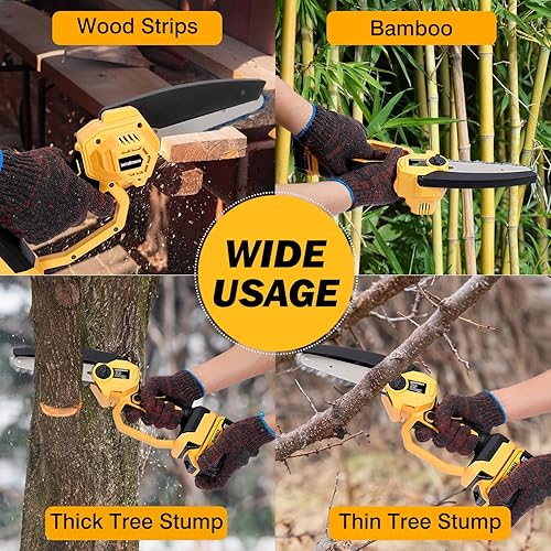 Miniatura 4 de bellaDimora Motosierra Mini Inalámbrica de 6 Pulgadas Compatible con Batería DeWalt 20V MAX (Batería No Incluida), Motosierra Eléctrica de Mano