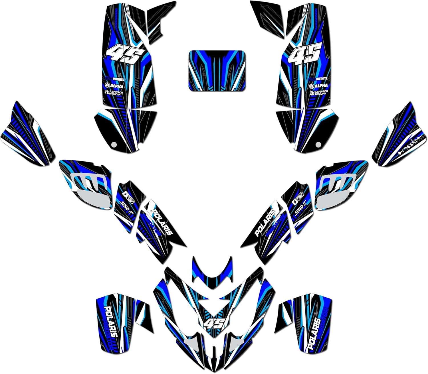 Graphics Kit for Polaris Predator 500 (2002-2007) Prime Series Red 21 Mil - Pro Edition - ATV UTV Dirt Bike Stickers, Quad Dirtbike Racing Decal Automotive Accessories no-Plastics