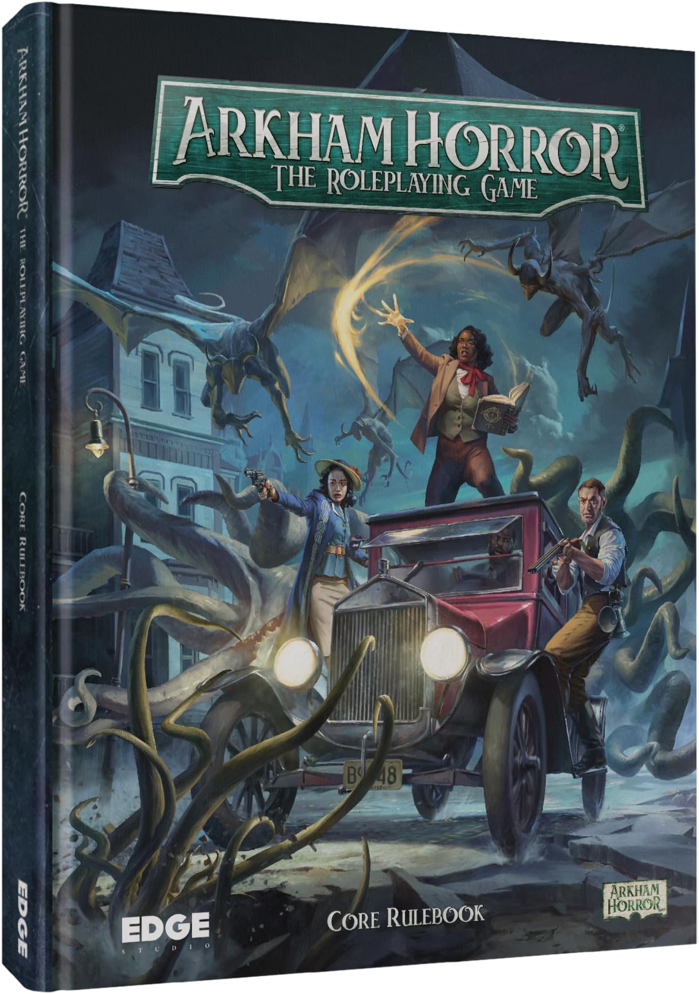 Arkham Horror The Roleplaying Game CORE RULEBOOK - Dive into 1920s Arkham's Mysterious World! Immersive RPG Adventure for Kids & Adults, Ages 14+, 2-6 Players, 1+ Hour Playtime, Made by EDGE Studio