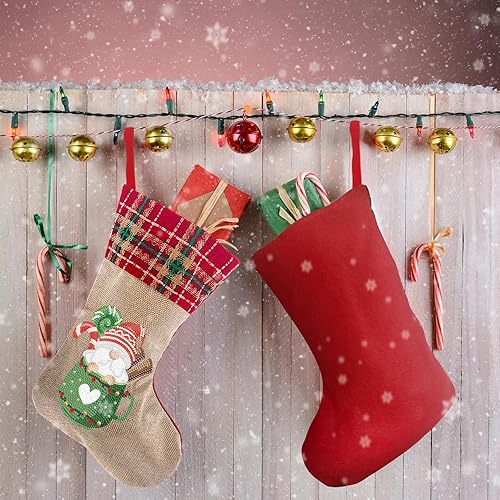 Miniatura 4 de LUSandy Calcetines colgantes de Navidad 5D con pintura de diamante de Papá Noel, adornos colgantes de 14 pulgadas, bolsa de dulces de Navidad, para