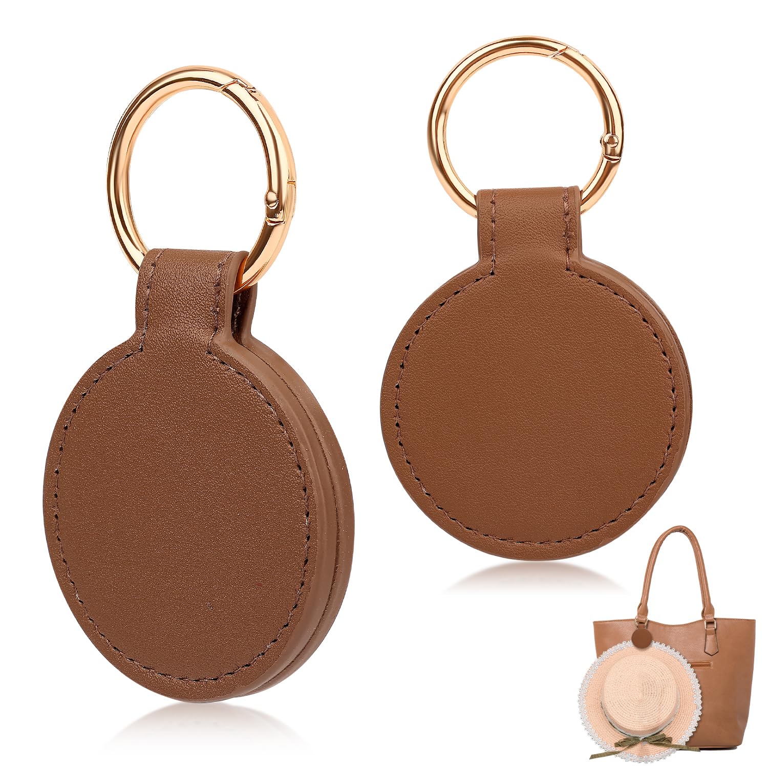 SAVITA 2 Clips Magnéticos para Sombrero Viaje, Clip Magnético Redondo Portátil, Accesorio Viaje Aire Libre (Marrón)