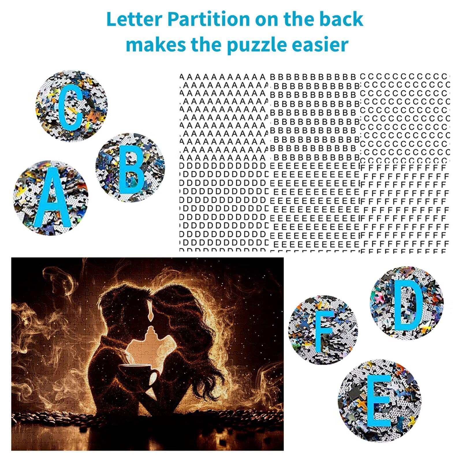 Puzzle 3000 Pezzi Coppia Puzzle Adulti Sfida Impossibili Jigsaws Tazza Classica 3D Pattern Art Jigsaws per Divertimento Adulti e Bambina, Gioco Familiare, Festa Aziendale, Amore e Amico 122x81cm C-44