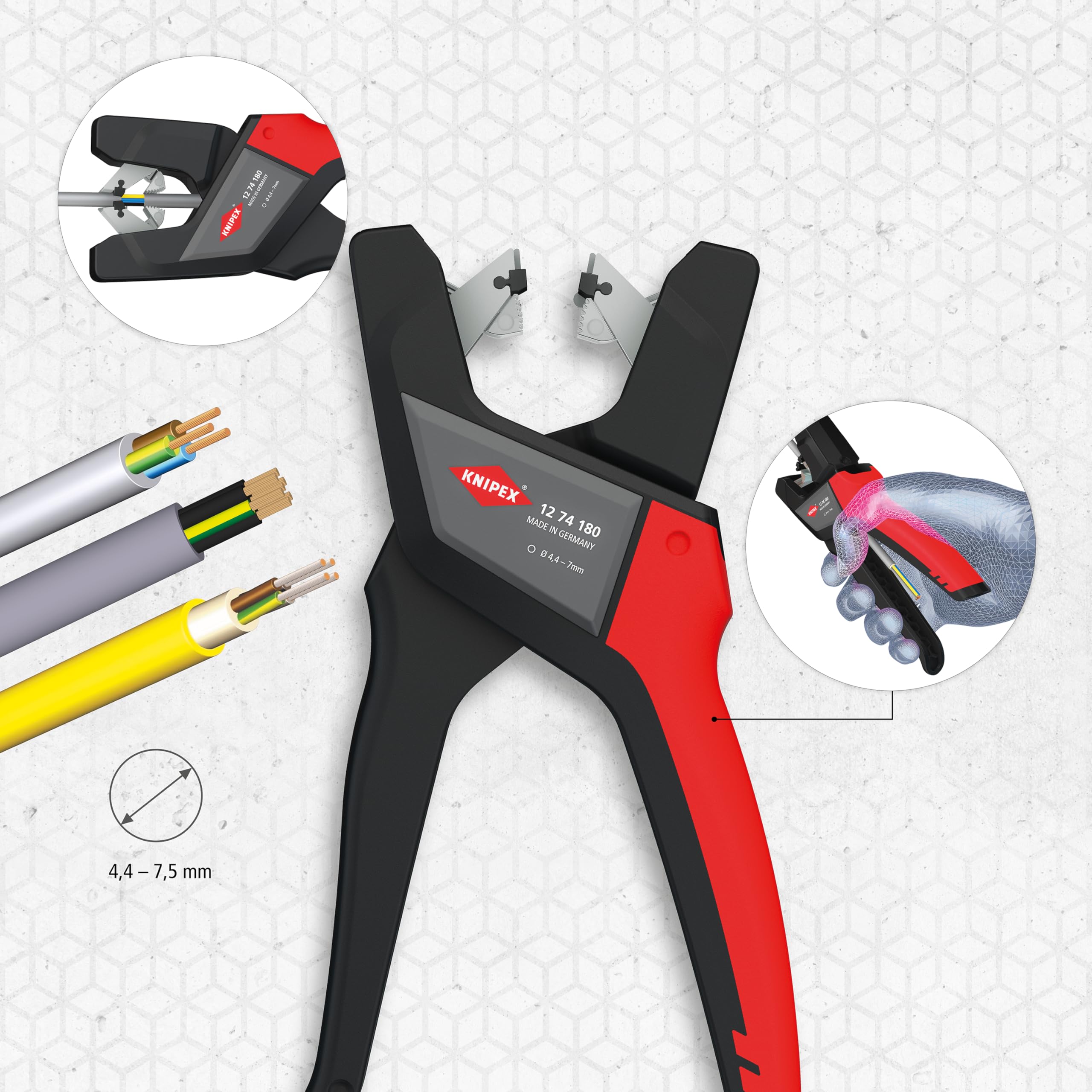 Knipex Szczypce automatyczne do usuwania izolacji 175 mm 12 74 180 SB