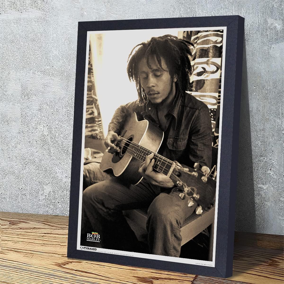 Pyramid America Bob Marley Poster - Sepia Poster Frame - 11 x 17 Inch Music Artist Wall Art - Posters for Room Aesthetic Men - Wallart for Bedrooms & Bohemian Decor