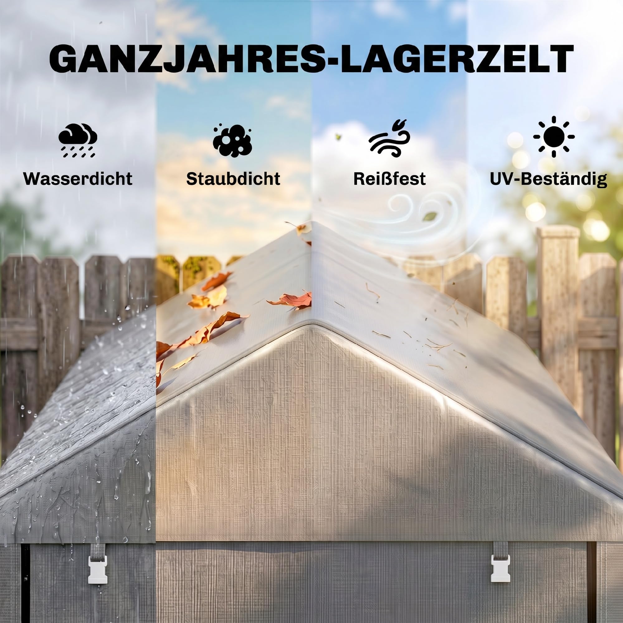 Outsunny Namiot garażowy na 2 rowery, wodoszczelny garaż namiotowy z drzwiami, osłona rowerowa, namiot na narzędzia, domek na narzędzia, do użytku na zewnątrz, na taras, 120 x 179 x 165 cm, jasnoszary
