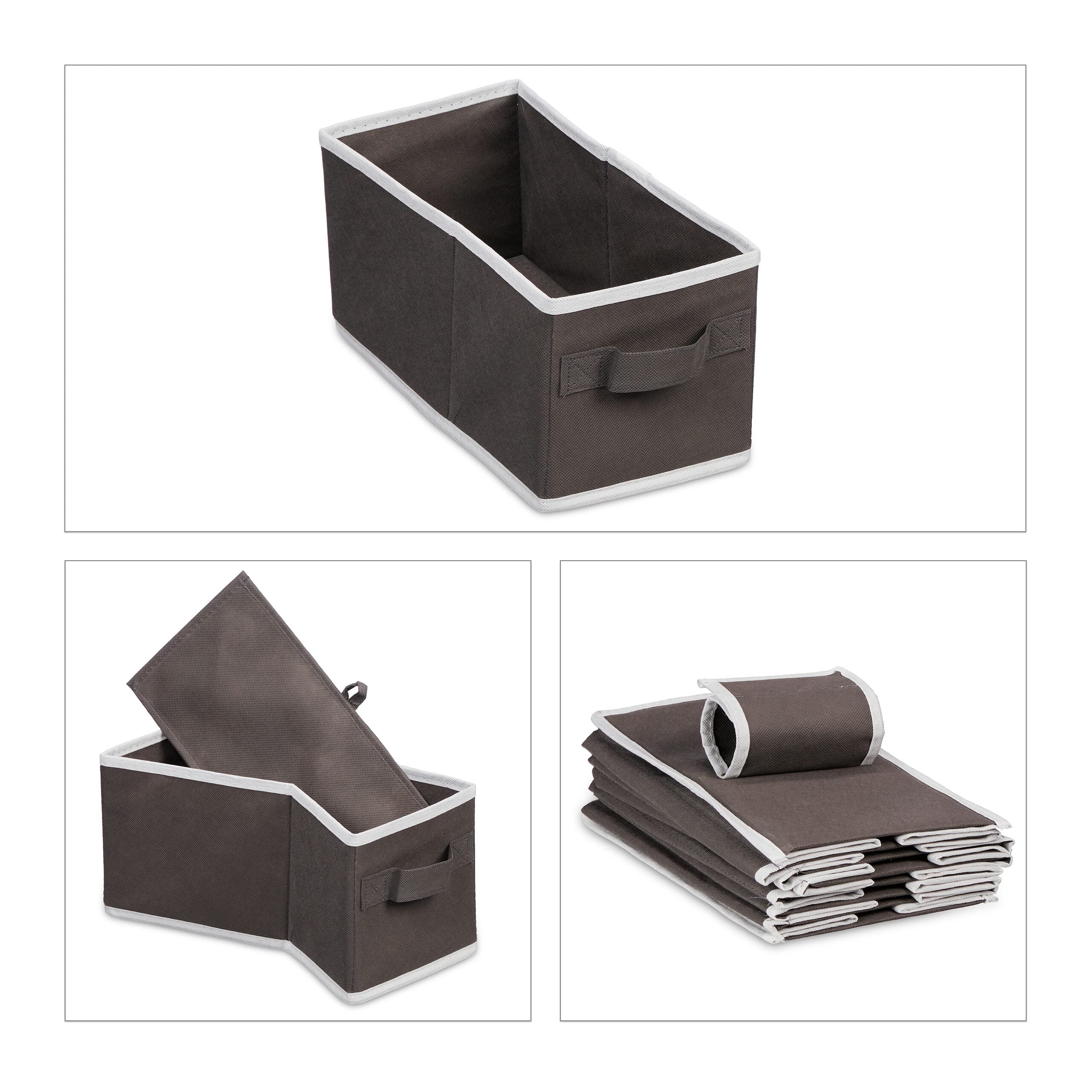 Relaxdays Regał wiszący na ubrania, 7 przegródek, materiał, wys. x szer. x gł.: 106 x 16,5 x 31 cm, 2 szuflady, organizer na ubrania, antracyt