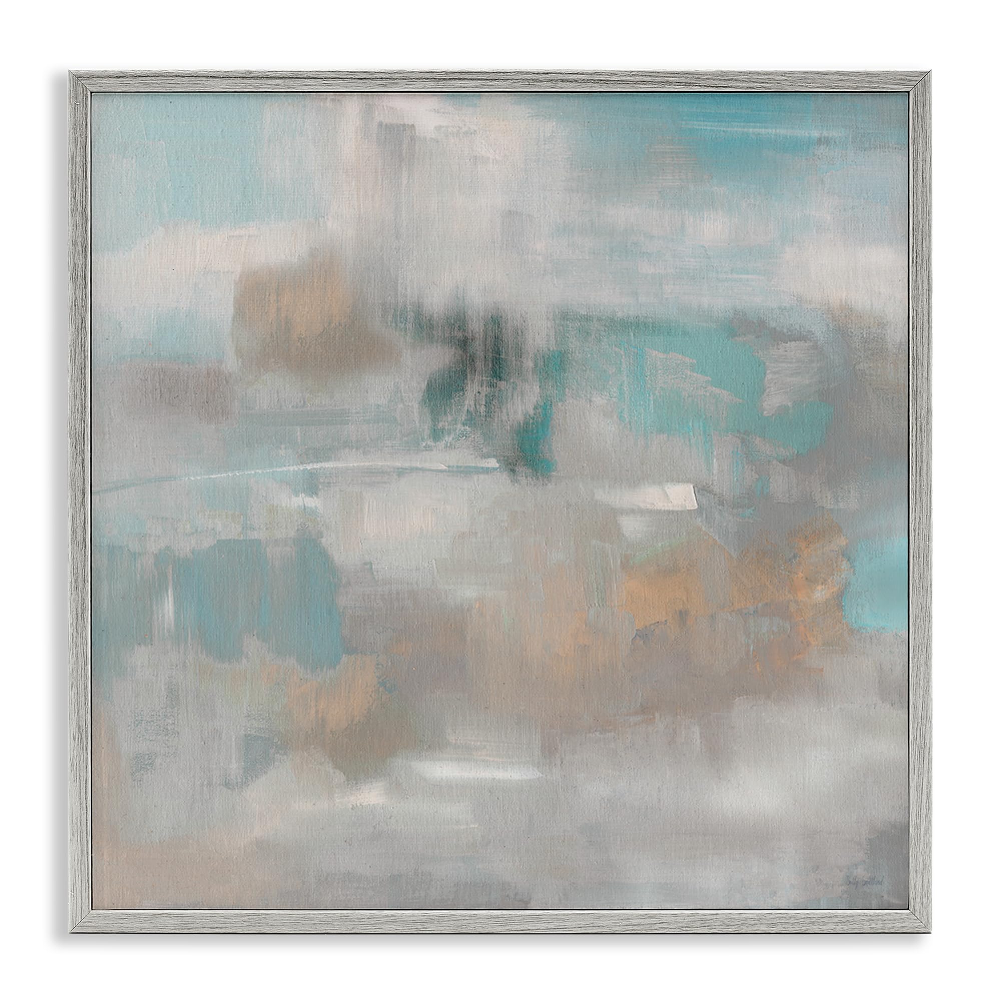 Stupell Industries Farmhouse Gray (Textured) 'Serene Soft Abstract Study', Framed Giclee Art, Gray, 24 X 24 Inches, Easy To Hang And Sturdy, Made In Usa, By Sally Swatland