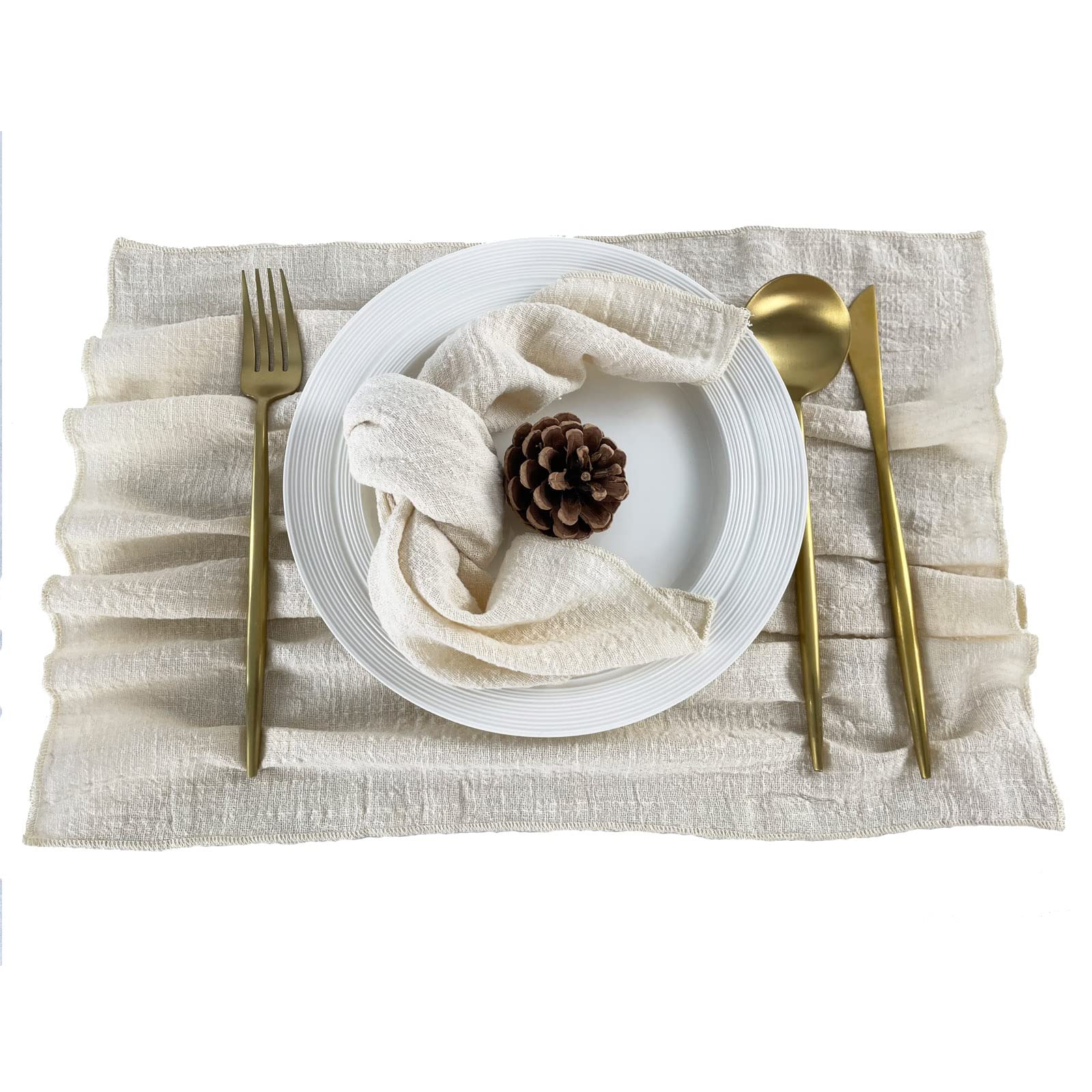 EH Linen Tovaglioli Di Stoffa In Garza Di Cotone 100% - 6 Pezzi Terracotta - Decorazioni Matrimonio Rustico - 3