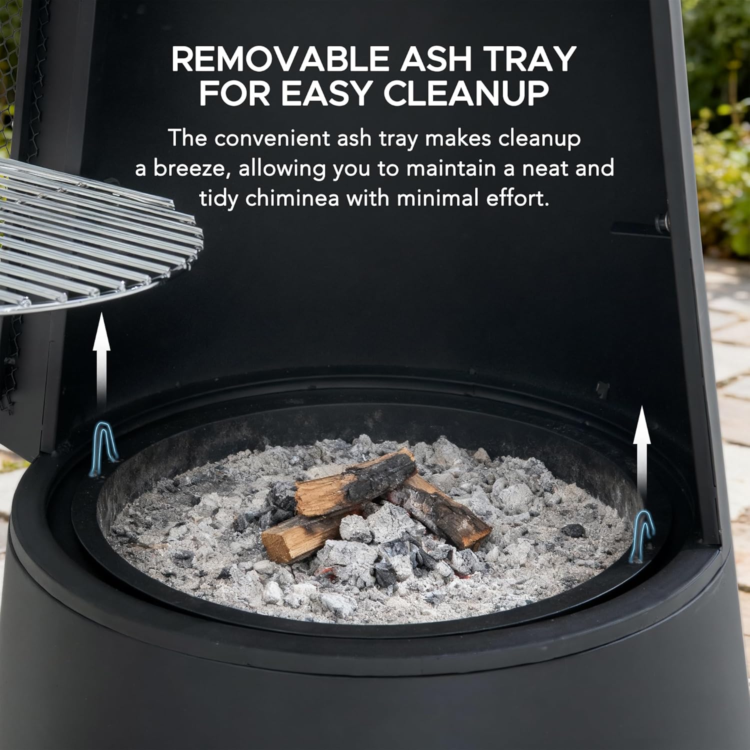 SUNJOY 2-in-1 Chiminea Fire Pit & Grill, 57" Tall Outdoor Fireplace with Removable Stainless Steel Grill Grate, Spark Screen & PVC Cover for Patio, Backyard, Cooking - Black