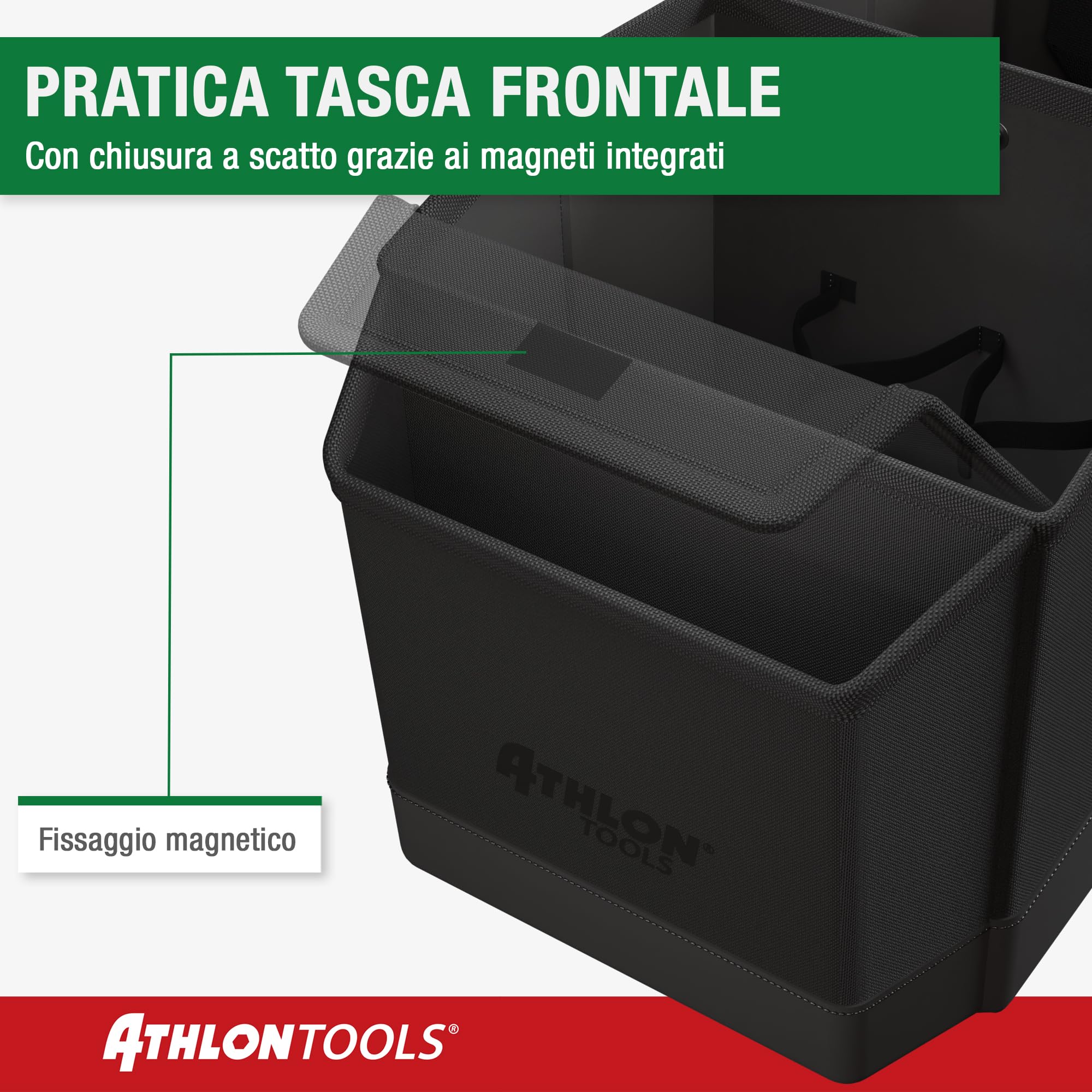 ATHLON TOOLS Organizer Premium per console centrale con coperchio – versatile – scatola per auto – contenitore intelligente con chiusura magnetica – facile da pulire – viaggio ordinato e confortevole