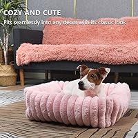 Vista 4 de Cute Small Dog Beds for Small Dogs Girl and Cats Washable,Rectangle Cat Bed with Sides Orthopedic Soft Cozy Calming Sleeping Puppy Beds Pink Pet