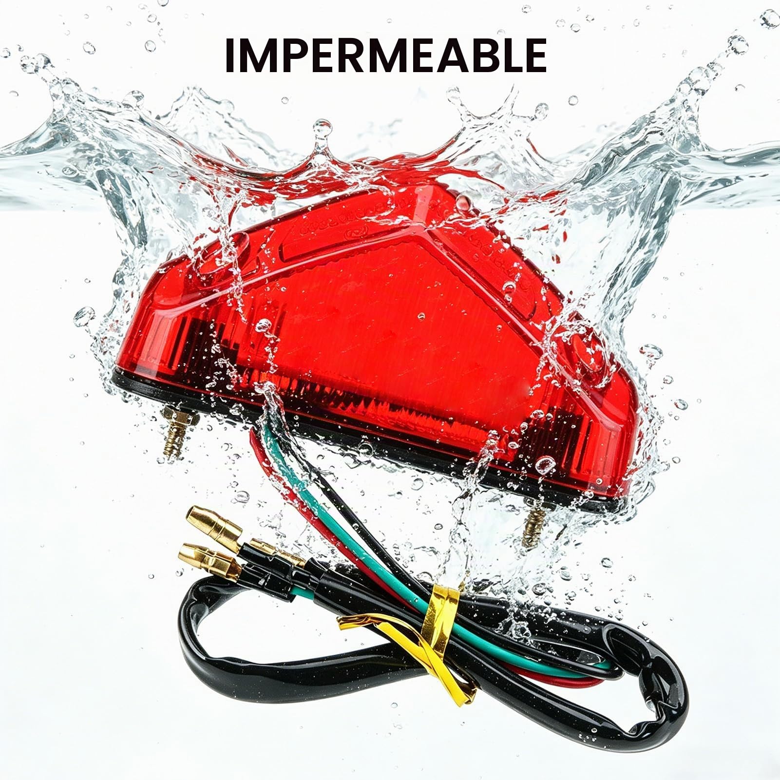 Luz Trasera de Freno de Motocicleta, Faro de Freno Universal 12V, Señal de Advertencia Impermeable de Alta Luminosidad con Carcasa ABS Robusta, para Motocicleta Scooter Quad ATV Dirt Bike