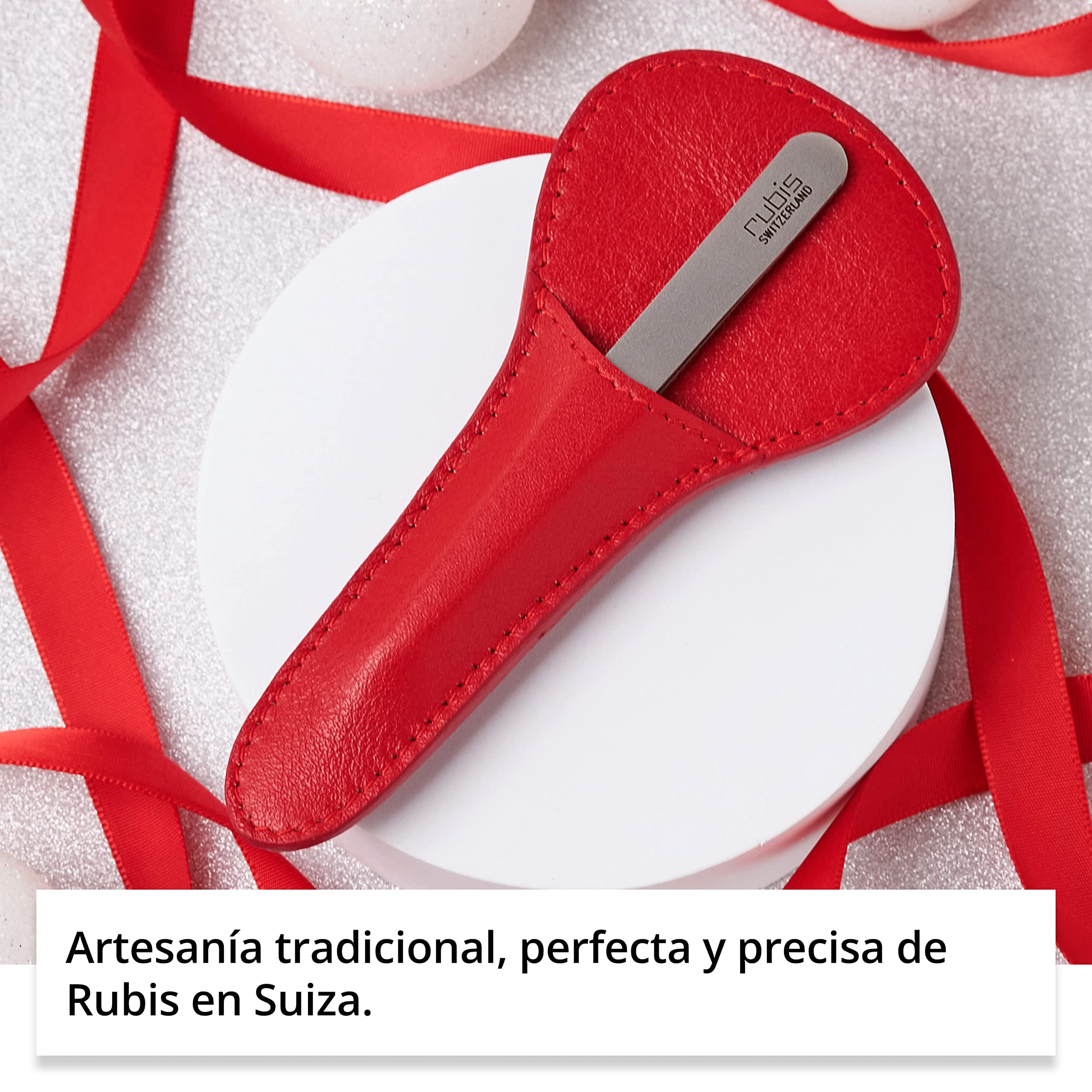 Rubis Juego de manicura con tijeras de uñas y pinzas para arrancar cejas – Juego de uñas pequeño de 2 piezas – Juego de cuidado de uñas y pinzas estuche