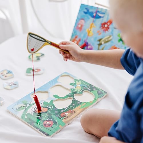 Miniatura 5 de Melissa & Doug Juego de rompecabezas de madera magnética: pesca y captura de insectos