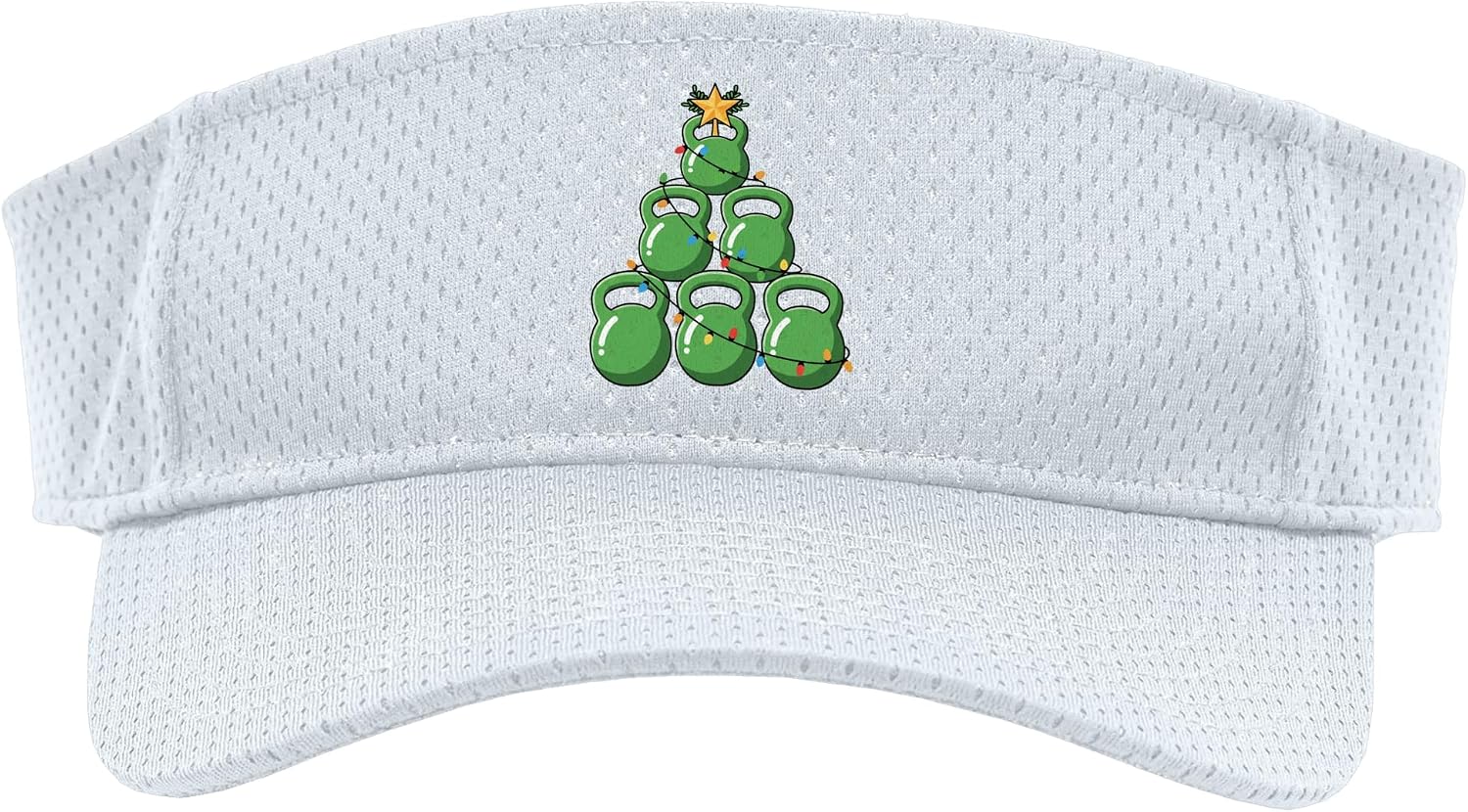 Kettlebell Christmas Tree Fitness Holiday Workout Gym Lovers Sport Sun Visor