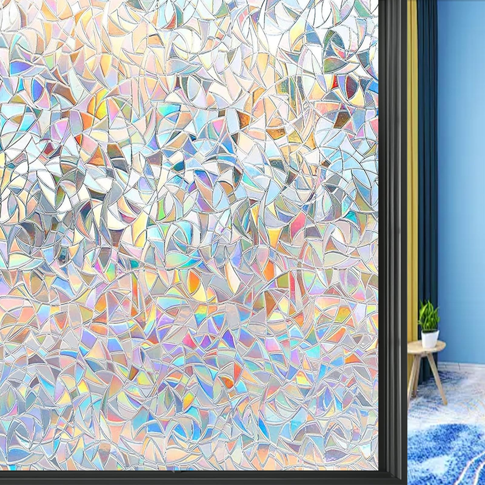 Film fenetre anti regard pour salle de bain sans colle 50x470