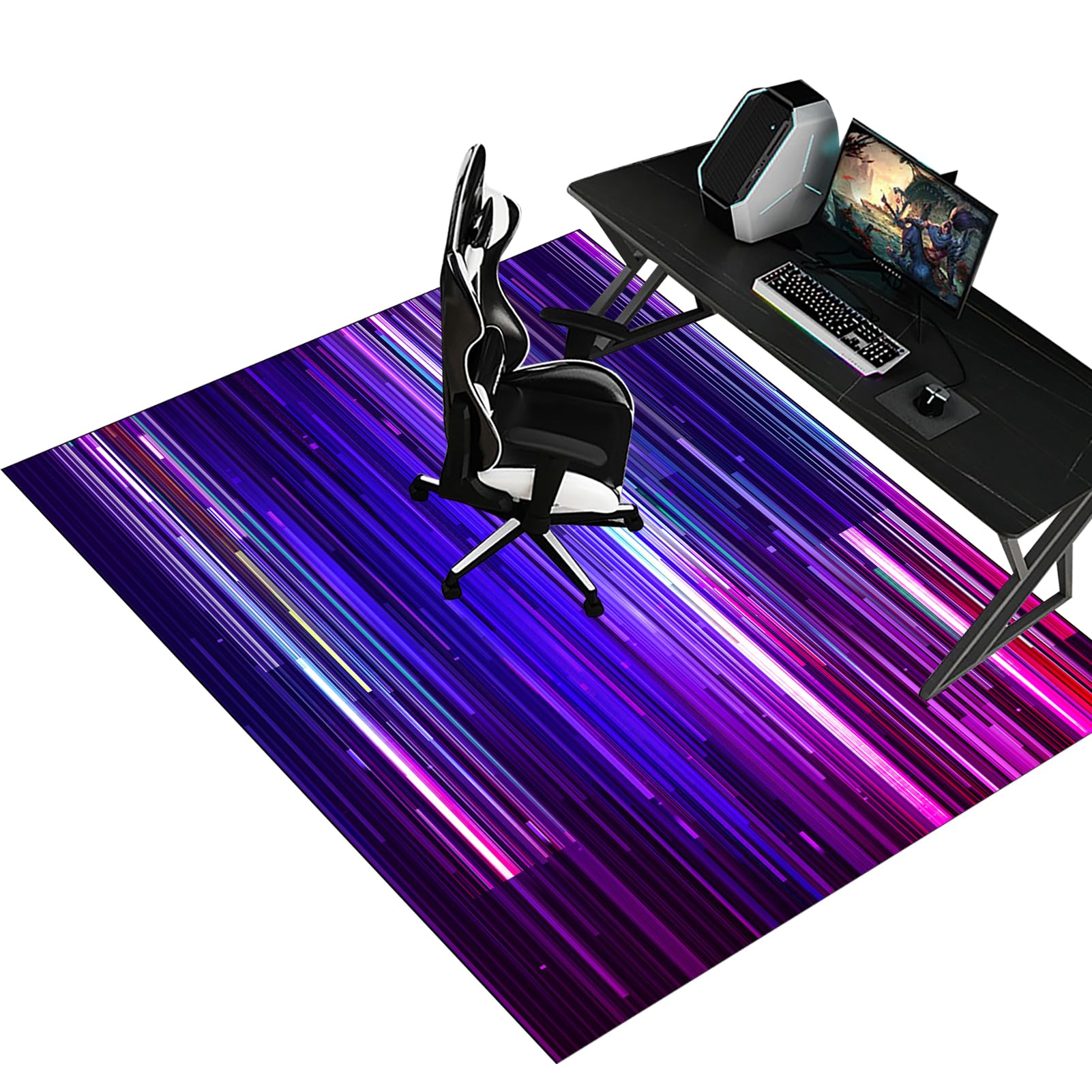 Fzamudng Office Chair Mat, Non-slip Carpet Protector Chair Mat, Gaming Chair Mat for Desks, Office and Home, Carpet Chair Mats, Protects Floors for Low and No Pile Carpeted Floors 140 x 160 cm