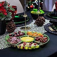 Vista 47 de Plasticpro Bandeja redonda de plástico para servir 6 seccionales (2, negro)