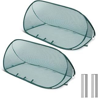 2 Stück Pop-Up Pflanzenschutznetz mit Bodennägeln 100x40x40cm Pop-Up Netz Pflanzen Abdeckung, Feinmaschig Insektenschutznetz Blumen Pflanzen Schutznetz Gartennetz für Gewächshaus, Terrasse, Hochbeet