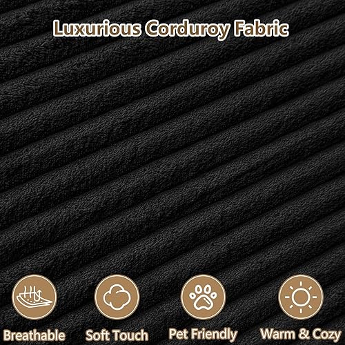 Miniatura 8 de 96" Modular Sectional Couch, Boneless L Shaped Cloud Sofa with Chaise Lounge, Corduroy Upholstered Couches Memory Foam Deep Seat, No Assembly