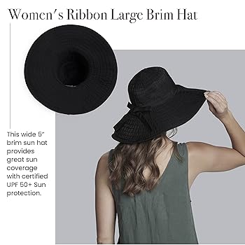 San Diego Hat Company Women's Ribbon Large Brim Hat, Beach
