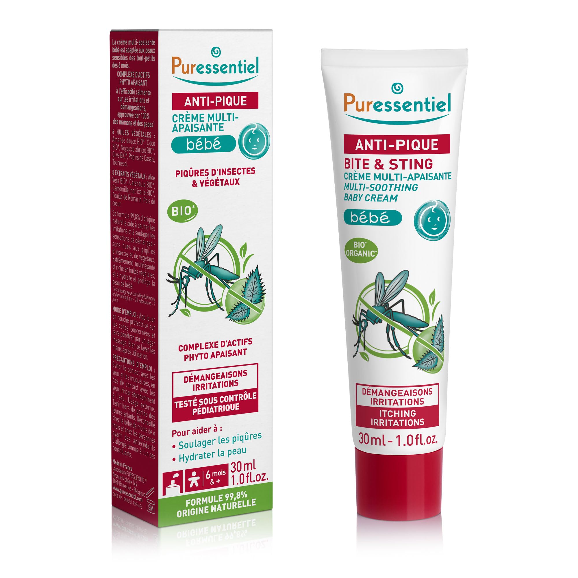 Puressentiel - Anti Pique - Crème Multi-Apaisante Bébé - Piqûres d'insectes et de végétaux - Actif 100 pourcent d'origine naturel - Calme démangeaisons et irritations - 30 ml