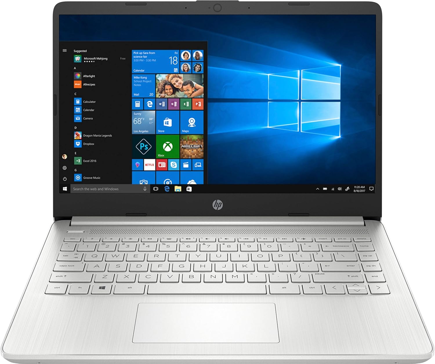 HP 14 Series 14" HD SVA BrightView WLED-Backlit Laptop, Intel 10th Gen Core i3-1005G1 up to 3.4GHz, 4GB DDR4, 128GB SSD, USB 3.1-C, Webcam, 802.11ac, Bluetooth, HDMI, Windows 10 Home in S Mode