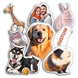 Ueedklaayy Custom Pet Pillows with Picture, Customized Pet Pillow Personalized with Dog Cat Shaped, Custom Stuffed Animal for Pet Memorial Gifts for Loss of Dogs Cats, Funny Pillow with Face