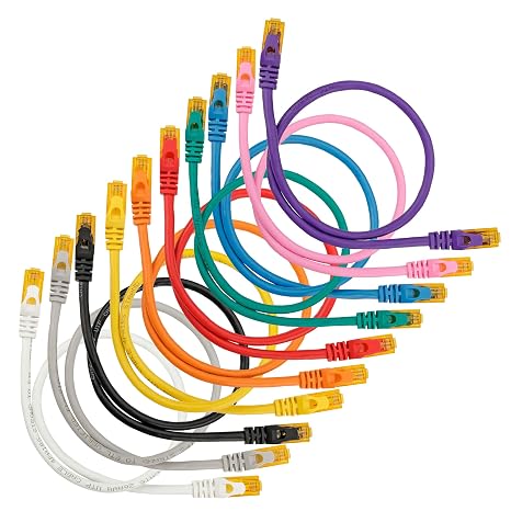 SEBSON CAT6 Ethernet Cable 0.5m, 10 Pack, Gigabit Lan Network Cable RJ45, 1000Mbit/s High Speed, U-UTP, Patch Cable for Router, PC, TV