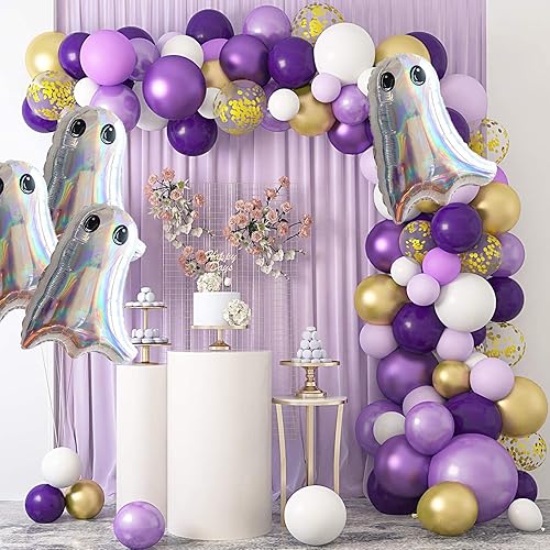 Miniatura 5 de Globos de fiesta de Halloween, 4 globos de aluminio de fantasma de Halloween para niños, accesorios de Halloween, suministros de decoración de