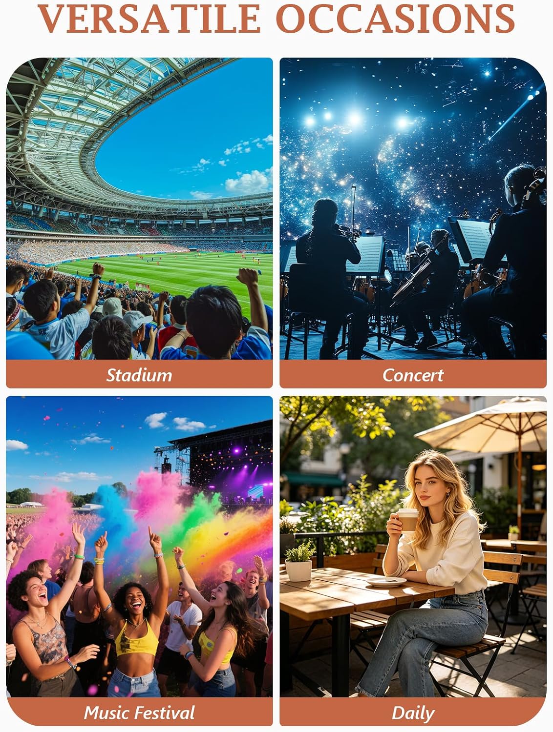 3 Pockets Clear Bag for Stadium Events with 2 Long Straps Sling Backpack Fanny Pack Concert Crossbody Purses for Women