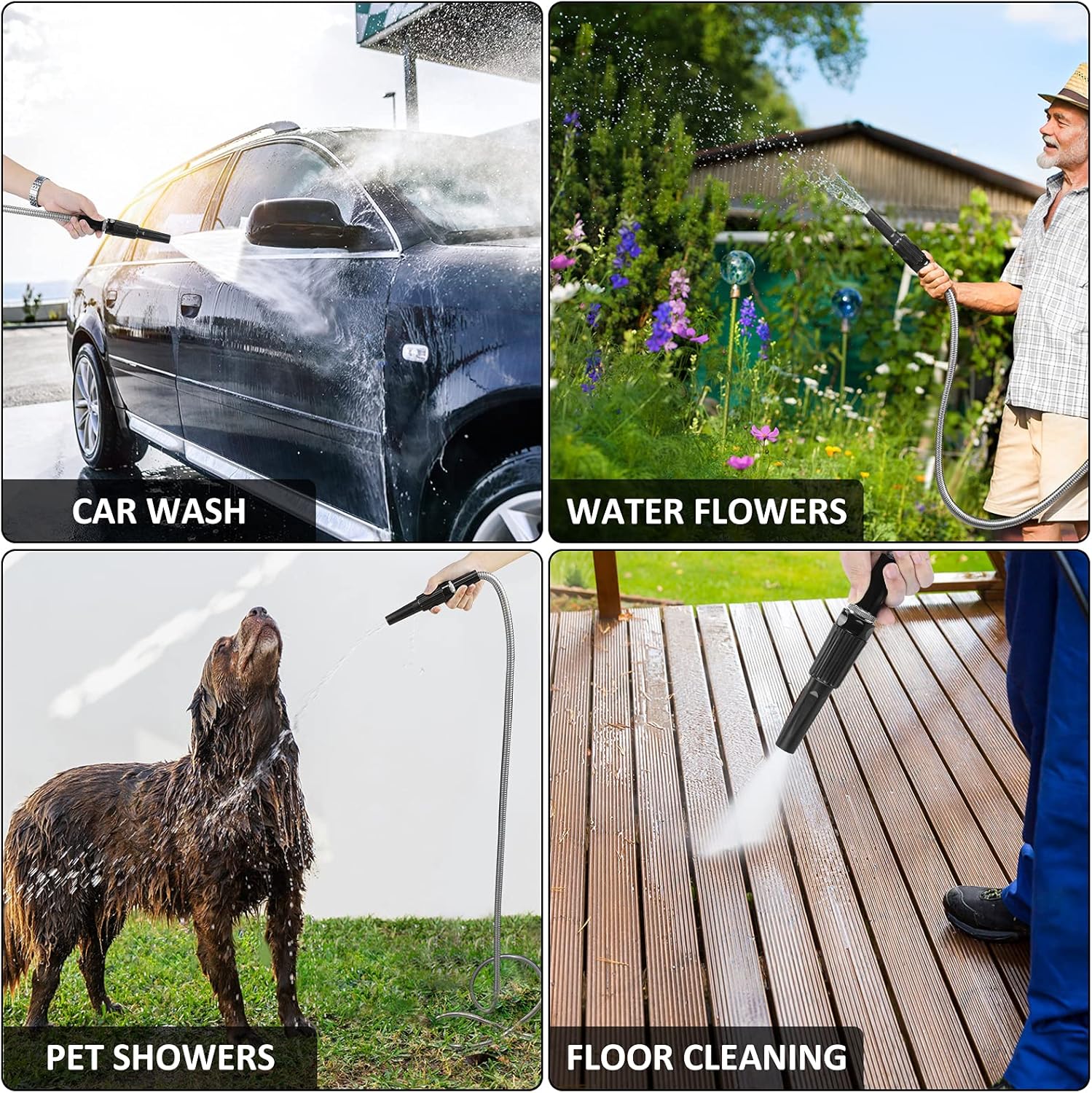 75ft Garden Hose Made by Metal with Super Tough and Soft Water Hose, Household Stainless Steel Hose, Mighty Garden Hose with Adjustable Nozzle, No Kinks and Tangles, Easy to Store with Storage Strap - Image 6