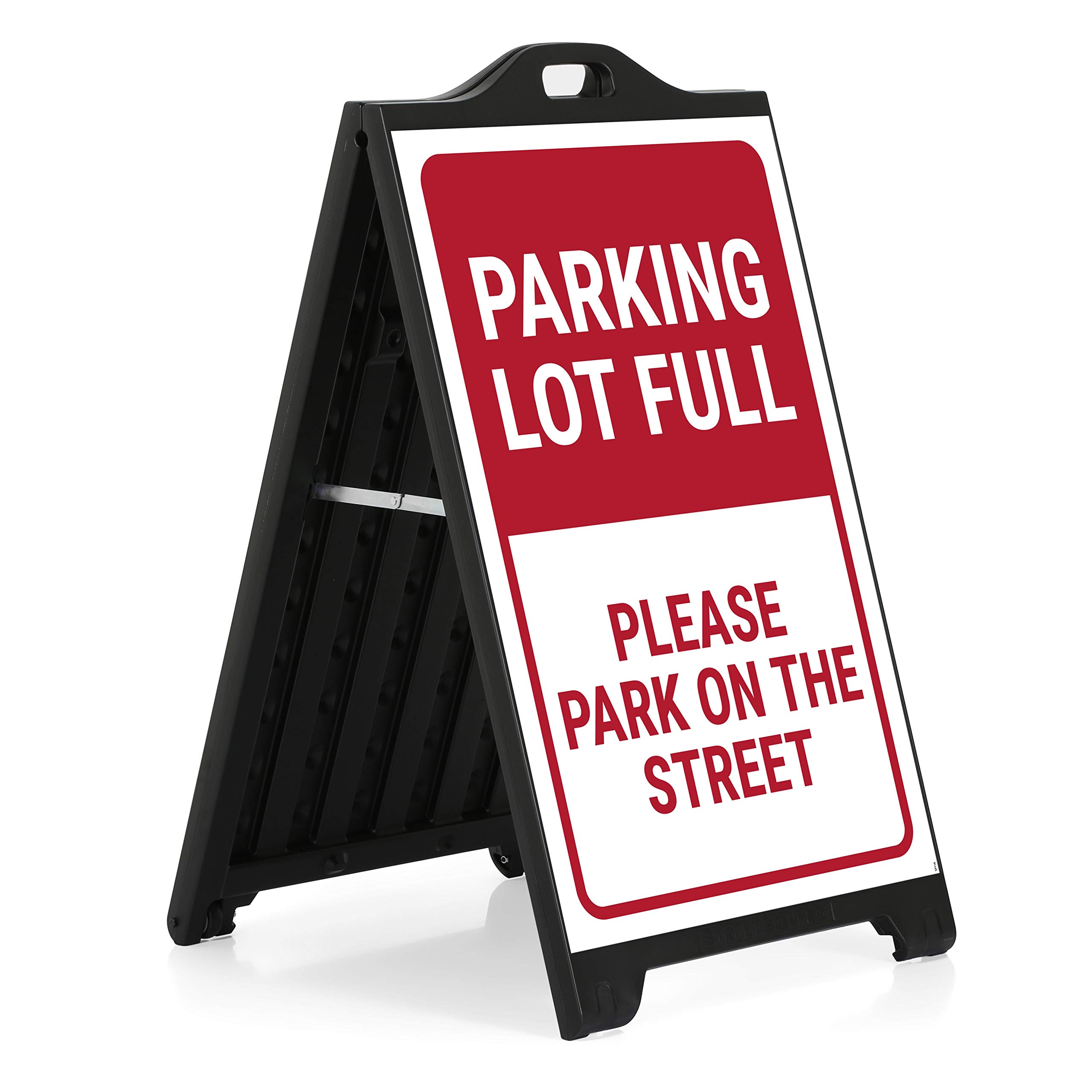 M&T Displays Black Street SignPro Board, płyta chodnikowa, odporna na warunki atmosferyczne, z 2 naklejkami 61 x 91,4 cm, laminat, matowa, antyrefleksyjna, parkingowa, składana,