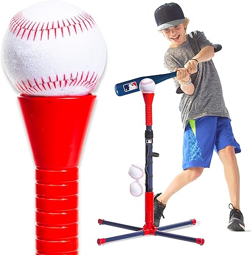 Miniatura 5 de Franklin Sports Grow-with-Me - Juego de camiseta de béisbol para niños + niños pequeños, juego de camiseta de béisbol juvenil, sóftbol + teball,